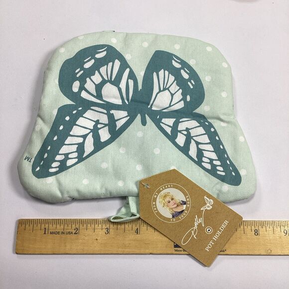 2 Dolly Parton Butterfly Pot Holder Pink Blue Discontinued DG New - Picture 6 of 6